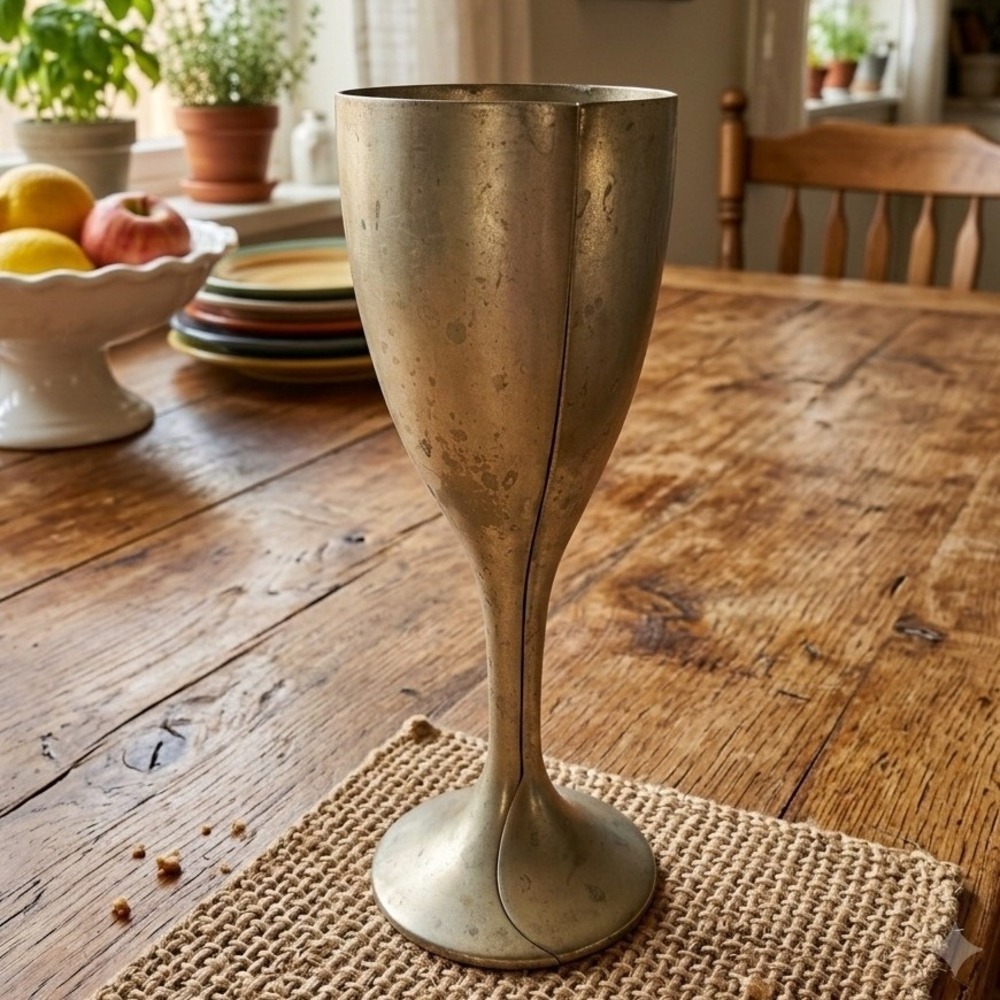 Vintage Silver Toned Heart Interlocking Toasting Flutes Champagne Glasses Set‎